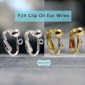 925 Sterling Silver Clip On Earring Wires: Gold Plated, Non Pierced Ears