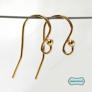 Hypoallergenic Earwires 14K Gold Filled Earwires DIY Supplies F224GF