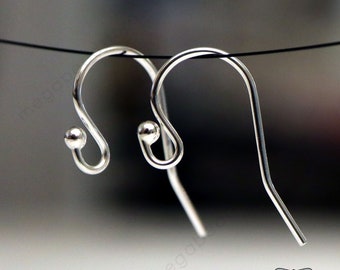 5 Pairs 925 Sterling Silver Earwires Single Dot Ear Wire Earring Hooks F224