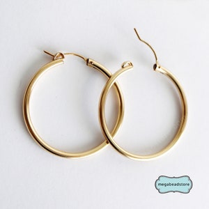 14K Gold Filled Hoop Earrings 40mm, 50mm F23GF image 9