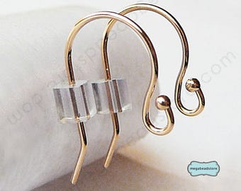 Ganchos para pendientes de oro de 14 quilates - Ganchos franceses con extremo de bola, para pieles sensibles, ideales para manualidades de joyería.