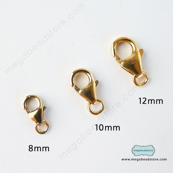 8mm, 10mm, 12mm 14K Gold Filled Lobster Clasp Claw F44GF
