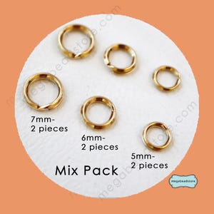 5mm 6mm 7mm Split Rings 14K Gold Filled Jump Rings Connectors F441GF