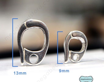 9mm, 13mm Sterling Silver Open Bail Pendant Holder F60