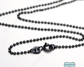 Patina Ball Chain 18, 20, 30, 36 inch Sterling Silver Bead Chain 1.5mm Necklace FC22