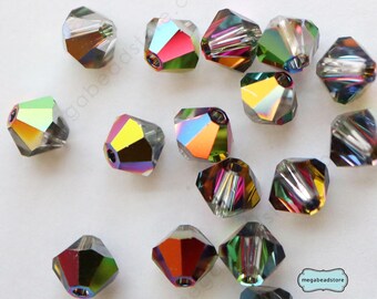 Discontinued Vintage Swarovski 5301 Bicone Beads, Crystal AB Iridescent, New Old Stock Austrian Loose Crystals 4mm 5mm 6mm 8mm