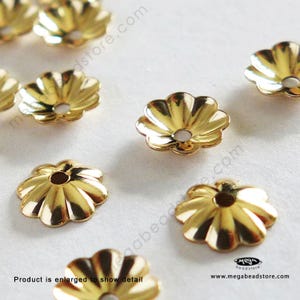 5mm, 3mm Flower Gold Filled Bead Caps Tiny 14K GF Caps
