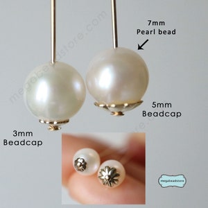 3mm Flower Gold Filled Bead Caps Tiny 14K GF Caps C95GF image 3