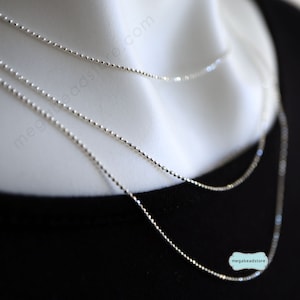 Dainty Sparkle 1mm Ball Chain: 925 Sterling Silver