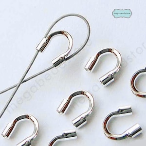 Small, Medium, Large Wire Guardian 925 Sterling Silver Wire Loop Protector Beads F124 image 1