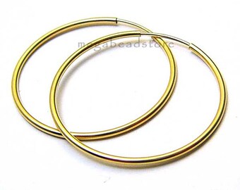 30mm (1.18 inch) Hoops Earrings 14K Gold Filled F336GF- 1 pair