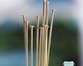 14K Gold Filled 24 gauge 2 inch Flat Head Pins F42GF