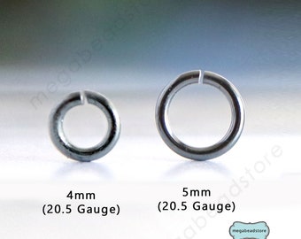 50 pieces - 4mm Patina Oxidized 925 Sterling Silver Open Jump Rings F29Z