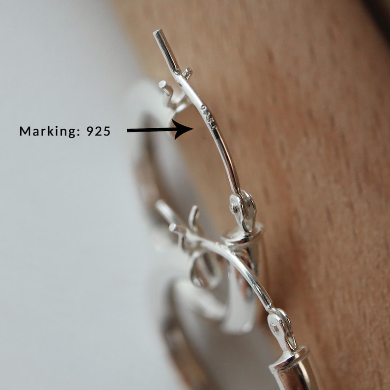 Sterling Silver Hoop Earring 3mm Thick- 22mm Diameter image 5