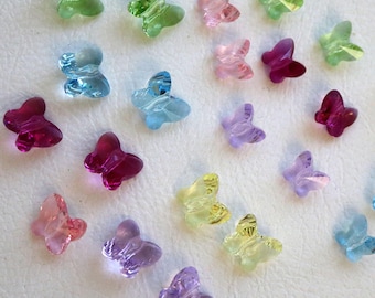 Vintage Swarovski 5754 Butterfly Beads, Discontinued Faceted Crystal Insect Charm, New Old Stock Austrian Loose Crystals, 6mm, 8mm