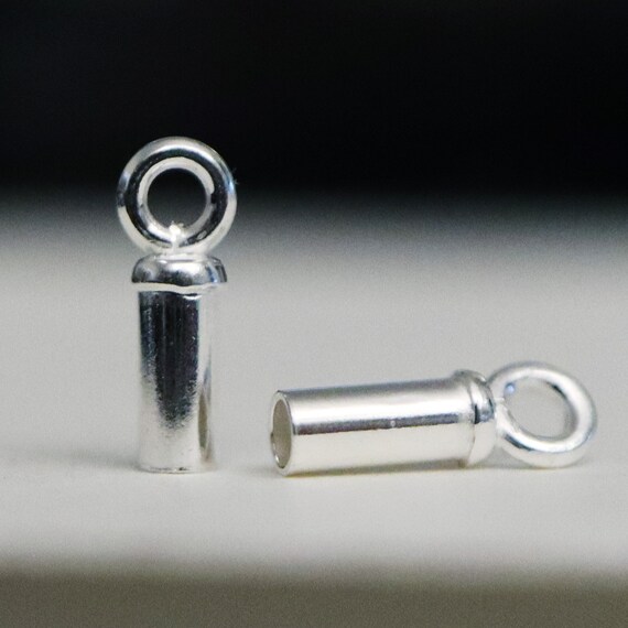 10 Sterling Silver Leather Tube EndCap Beads 1.5mm F142 
