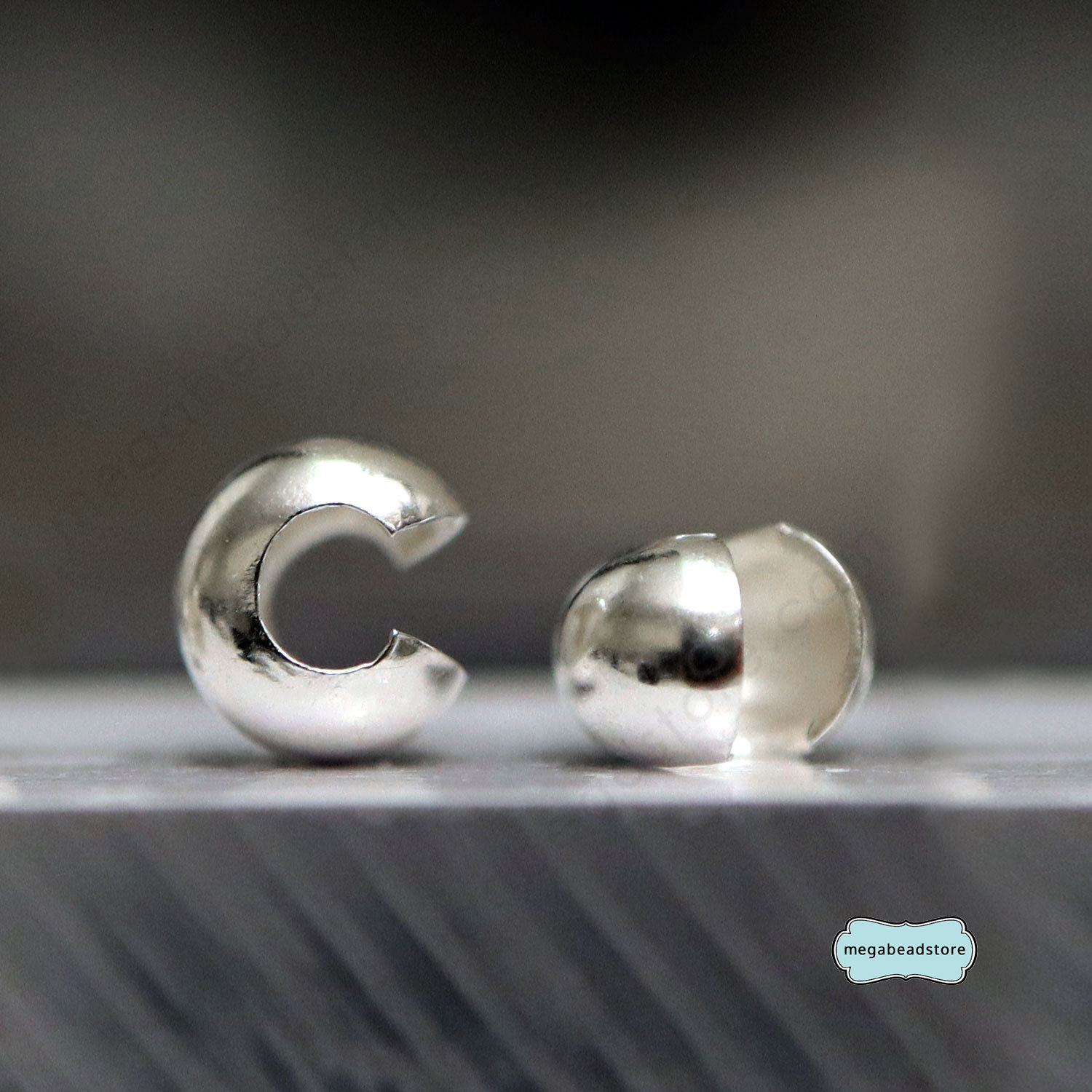 Beebeecraft 30Pcs 925 Sterling Silver Crimp Bead Copre Mezzo