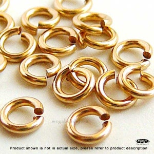 4mm, 5mm, 6mm 19 Gauge 14K Gold Filled GF Jump Rings Open F29GF image 3