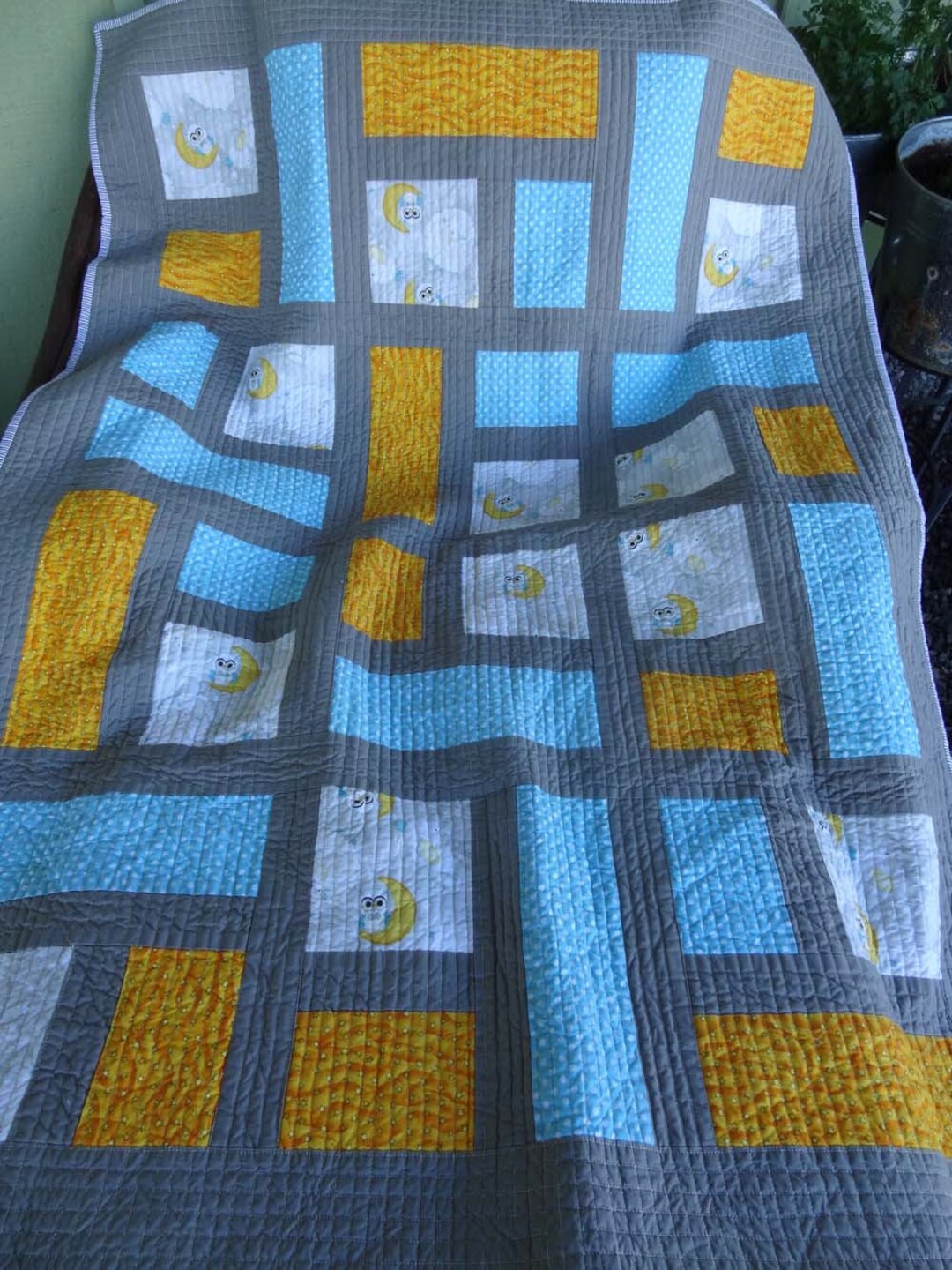 Modern Baby Quilt, Crib Quilt to the Moon & Back Quiltsy Handmade Etsy