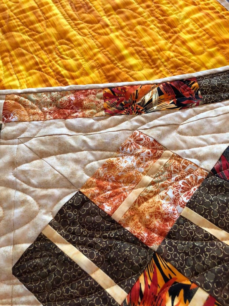 Quiltsy Handmade 18.5 inches x 36.5 inches Fall Quilted Table Runner