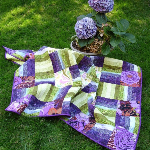 Amethyst Jewels Quilt - Kaffe Fasset/Amy Butler Designer Fabric Lap Quilt