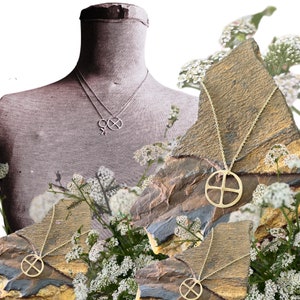 Colar de glifo astrológico/Simbolismo sagrado/joias de glifo astrológico/astrologia/colar de vaidade/Quíron/glifo da terra