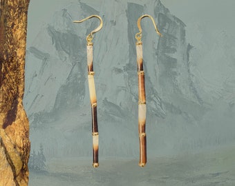 Porcupine patchwork quill earrings/animal spirit jewelry/taxidermy jewelry/dangle + drop earrings/lightweight earrings/broad street