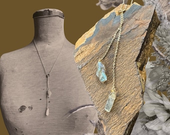 labradorite lariat/labradorite necklace/labradorite jewelry collection/natural stone necklace/double stone necklace/flashy feldspar necklace