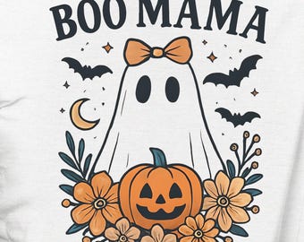 Boo Mama Halloween T-Shirt: Spooky Ghost Mom Tee, Festive Fall Vibes