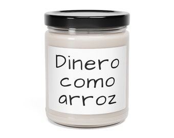 Abundance Soy Candle: "Dinero como Arroz" Prosperity Mantra, 9oz