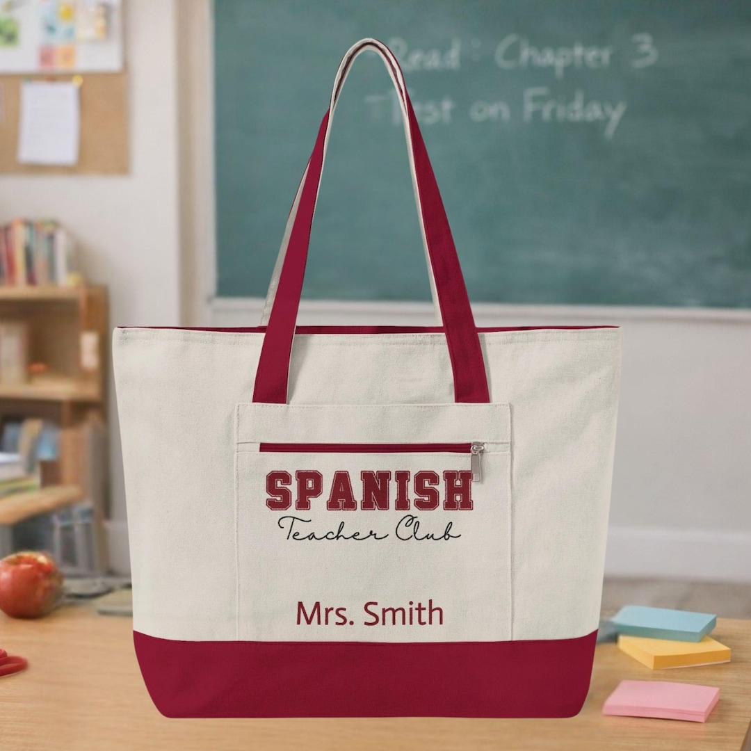 Personalized Teacher Tote Bag Spanish Teacher Gift Teacher Appreciation ...