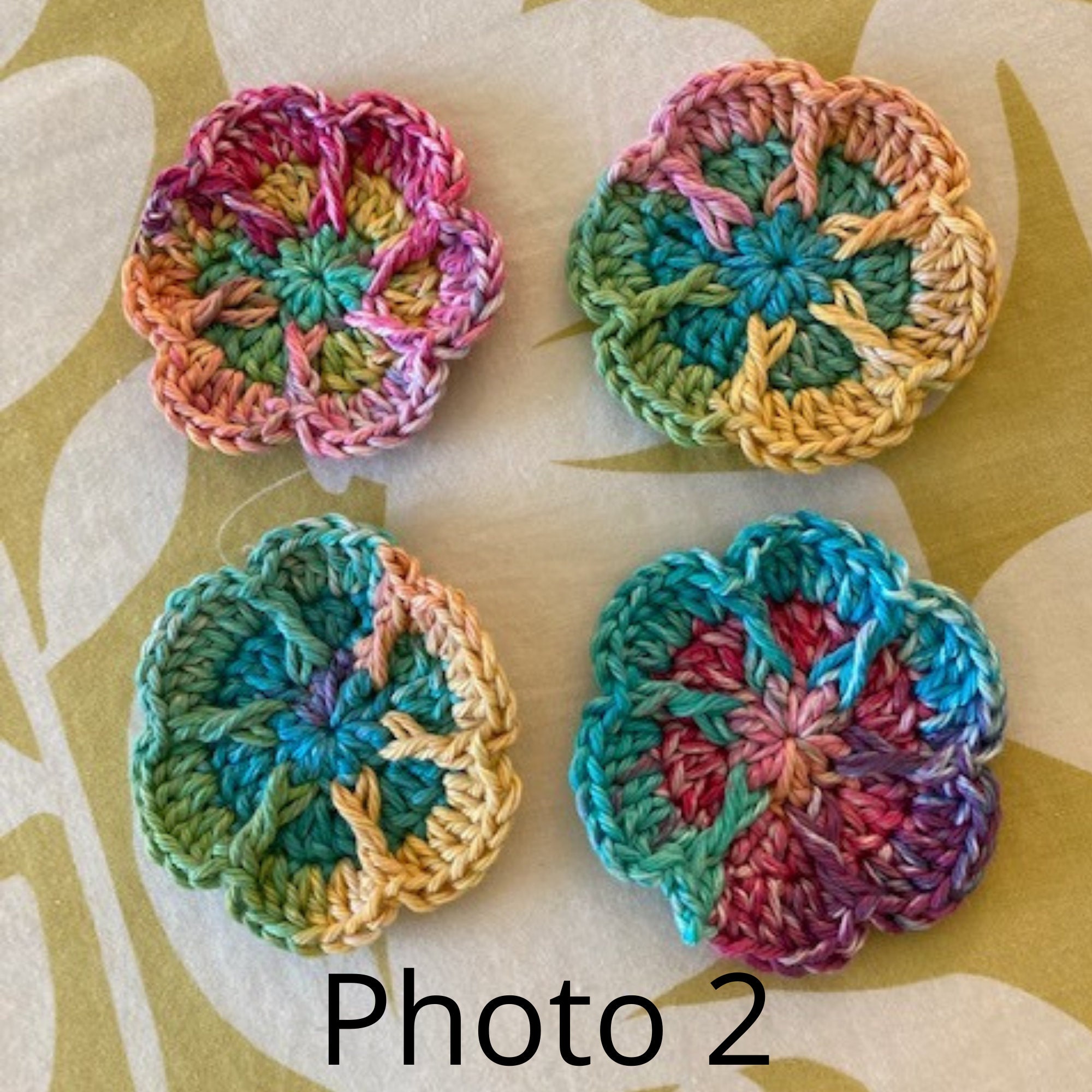 Crochet Car Coasters Mug Rug Flower Coaster Etsy