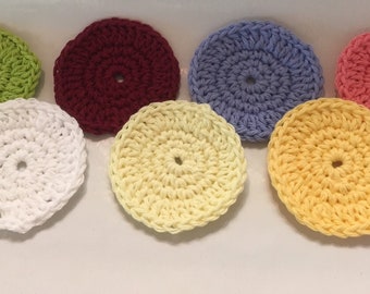 Handmade Crocheted Facial Rounds,  Facial Rounds Washcloths, Face Scrubbies Makeup Remover Pads,Reusable