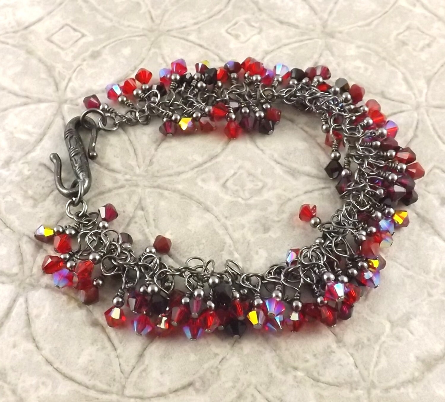 Red Hot Mama Multicolor Gunmetal Finish Swarovski Crystal | Etsy