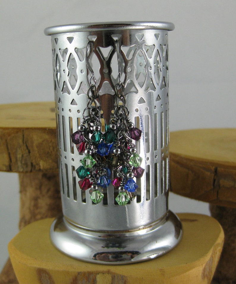 Jewels Multicolor Jewel Tone Gunmetal Finish Swarovski Crystal Etsy