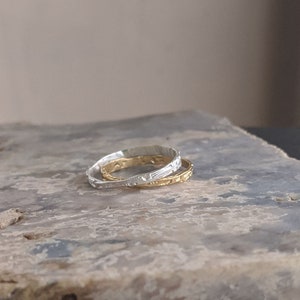 Flatten the Earth - Etched Stackable Ring - Gold or Sterling Silver - Mix and Match - 1 ring