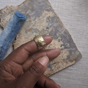 Rough Smoke - Textured Brass Cigar Band - Unisex Statement Ring
