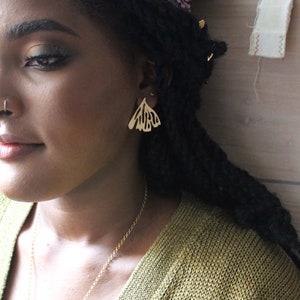 Edge of the Earth - Gold Plated Brass Etched Hand Cut Earrings