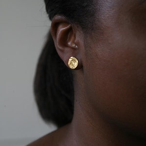 Medium Reticulated Vermeil Post Earrings