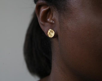 Medium Reticulated Vermeil Post Earrings