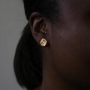 Medium Reticulated Vermeil Post Earrings image 3