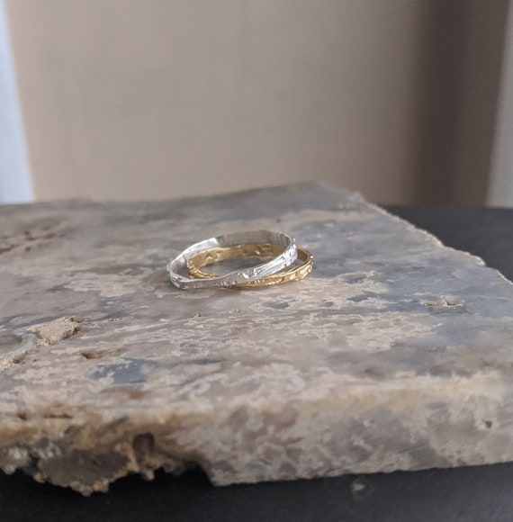 Flatten The Earth Etched Stackable Ring Gold Or Sterling Etsy Flatten The Earth Etched Stackable Ring Gold Or Sterling Etsy
