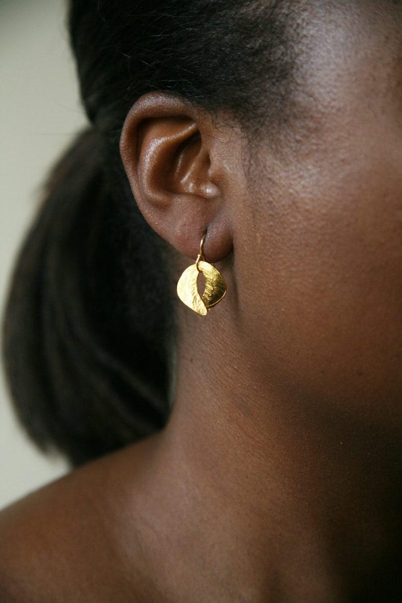 Delores Tiny Sculptured Organic Earrings image 1