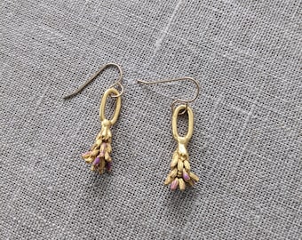 Deserted Flower Lone Lavender Dangle Earrings