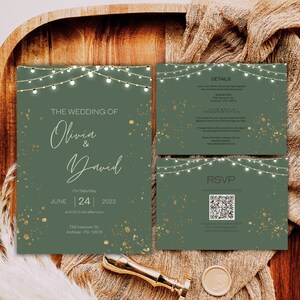 Minimalist Wedding Invitation, Green Wedding Invitation, Elegant Wedding Invitations, Wedding Invitation, Digital Wedding Invitation
