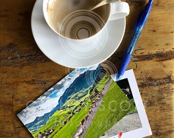 postcards, coffee, stationary, Switzerland, Swiss, travel photo, Documentary, Gallery Print, Zurich, fine art print