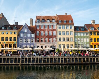 Copenhagen, Nyhvn, Denmark, canal, architecture, street photography, Danish, Hygge, travel photo, Documentary, Gallery Print, fine art print