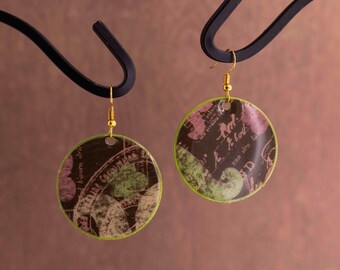 TEMPLATE Large Circle Paper Drop Earrings