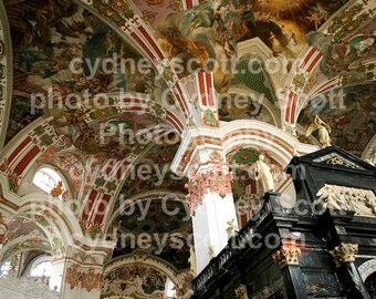 Swiss photo, travel photo from switzerland,travel photography,Documentary,Gallery Prints,europe print,Swiss Church Ceiling