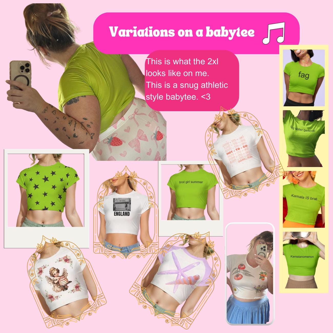 Brat Chatli XCX Babytee Crop Top Gift for Brat Girl Summer Charlixcx